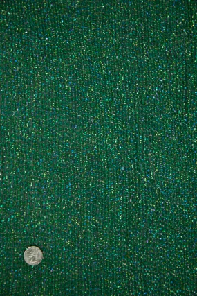 Aqua Green Sequins & Beads on Silk Chiffon Fabric