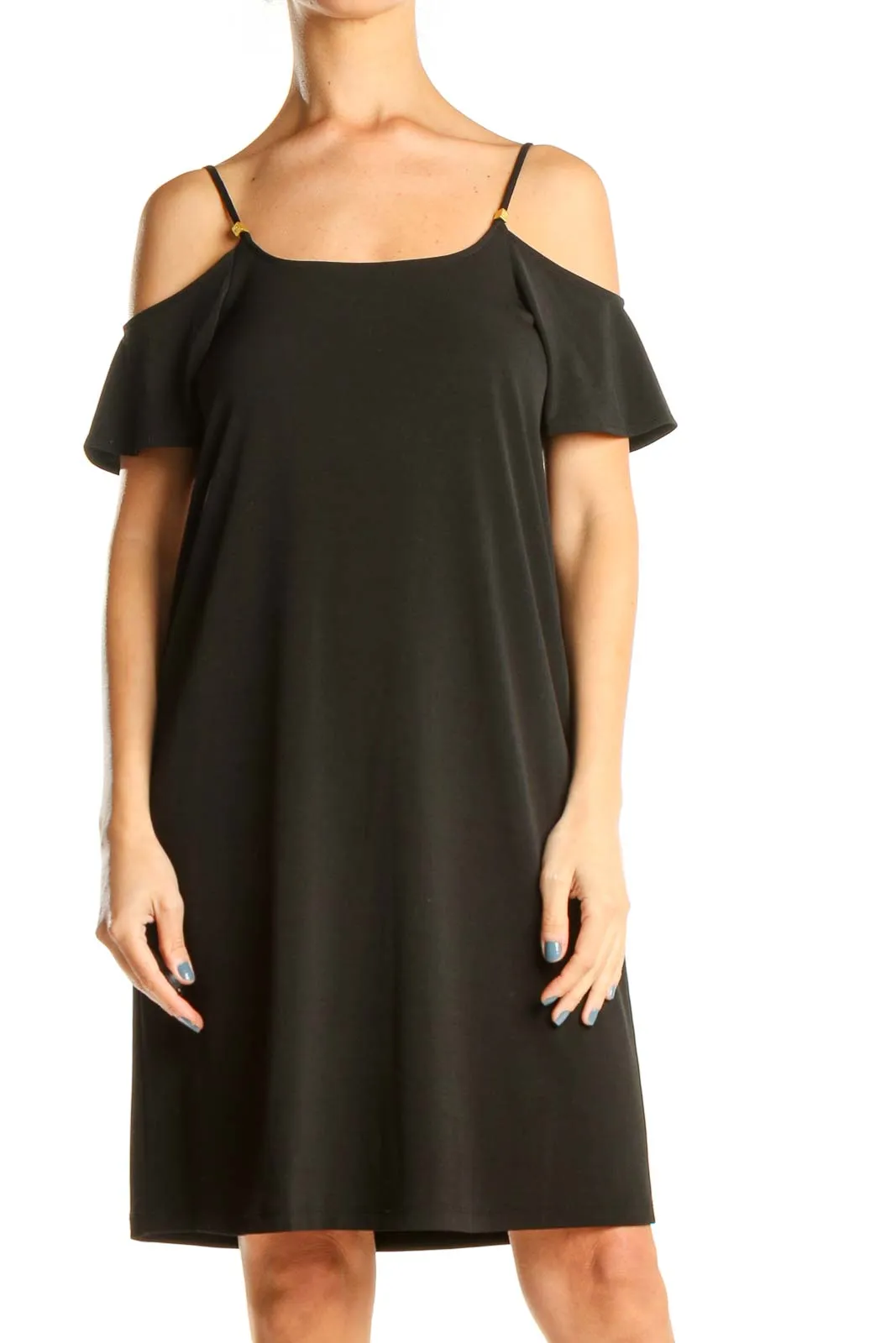 Black Off The Shoulder Shift Dress