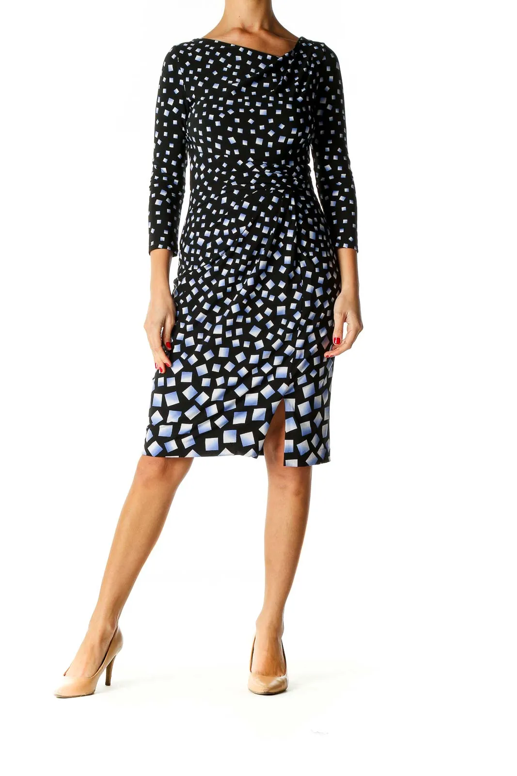 Black Polka Dot Retro Sheath Dress