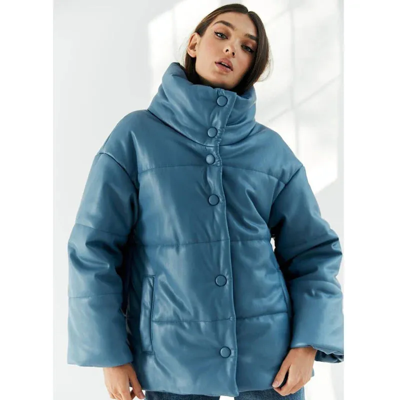 Blue Puffer Jacket for Women