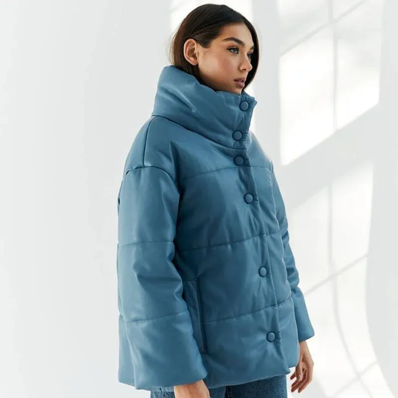 Blue Puffer Jacket for Women