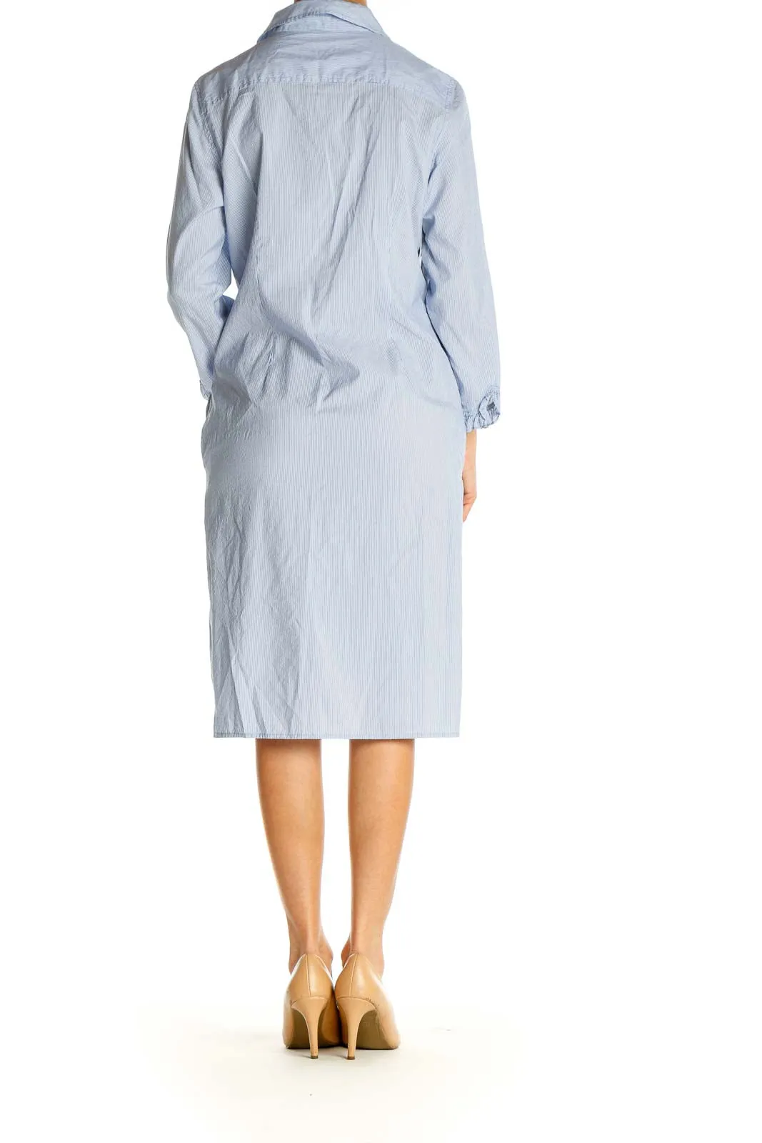 Blue Solid Day Shift Dress