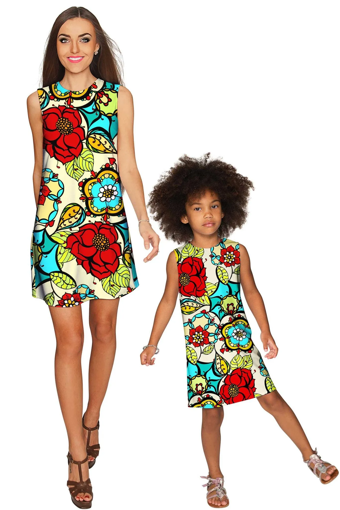 Carnaval Adele Beautiful Colorful Print Shift Dress - Girls