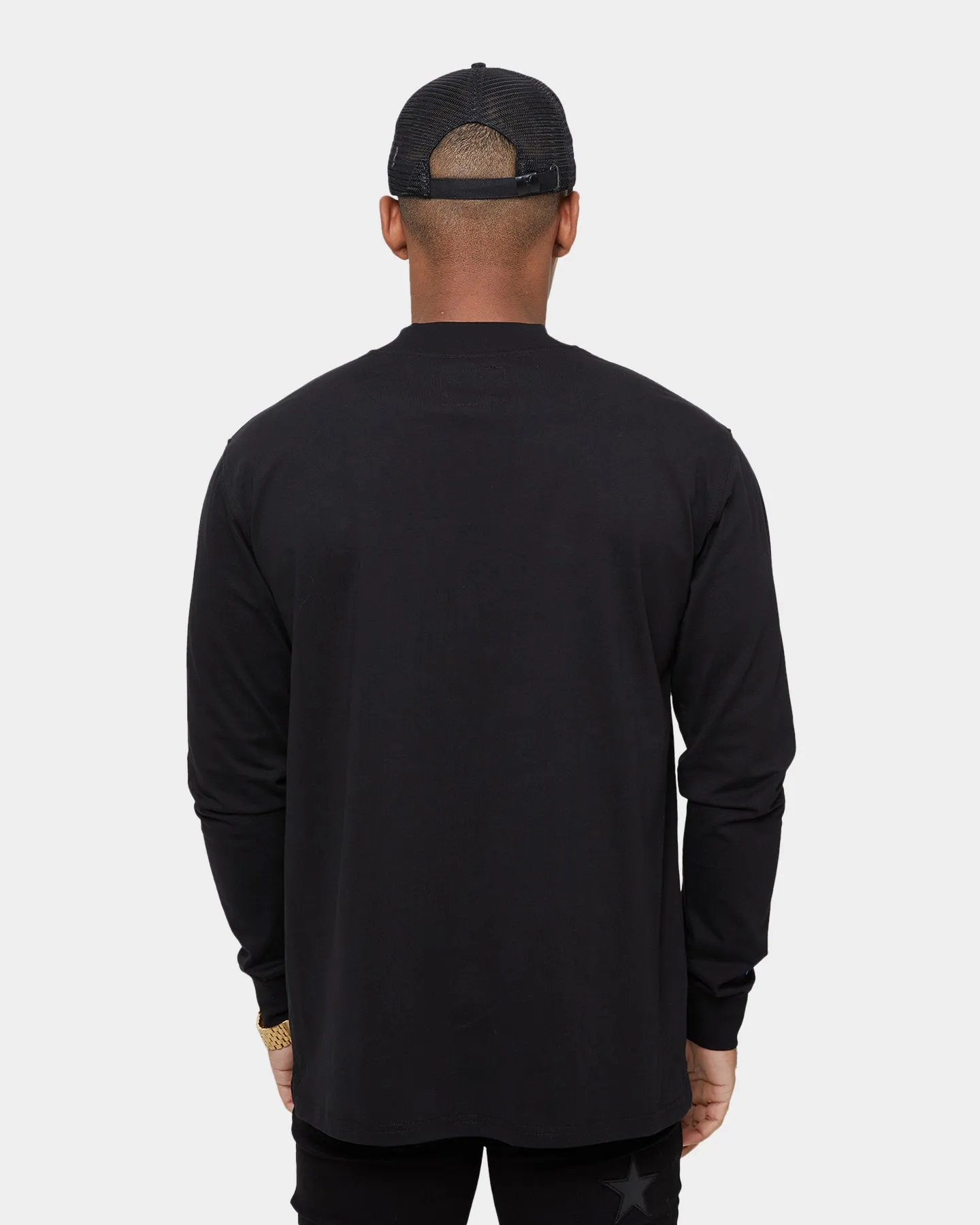 Carré Volle Mock Oversized Long Sleeve T-Shirt Black