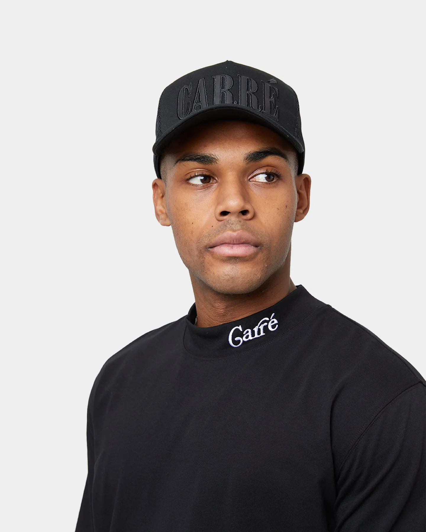 Carré Volle Mock Oversized Long Sleeve T-Shirt Black