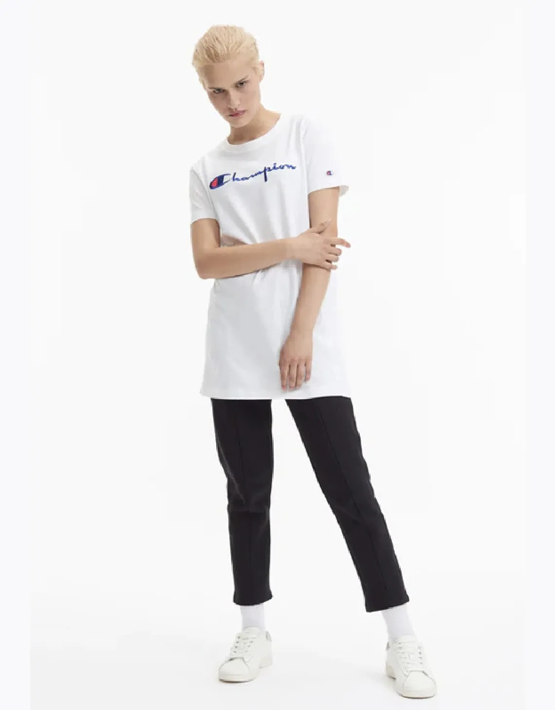 CHAMPION EUROPE<br>LONG LENGTH T-SHIRT WHITE