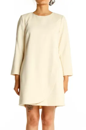 Cream Elegant Shift Dress