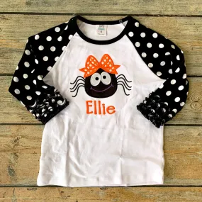 Embroidered Spider Raglan Tee