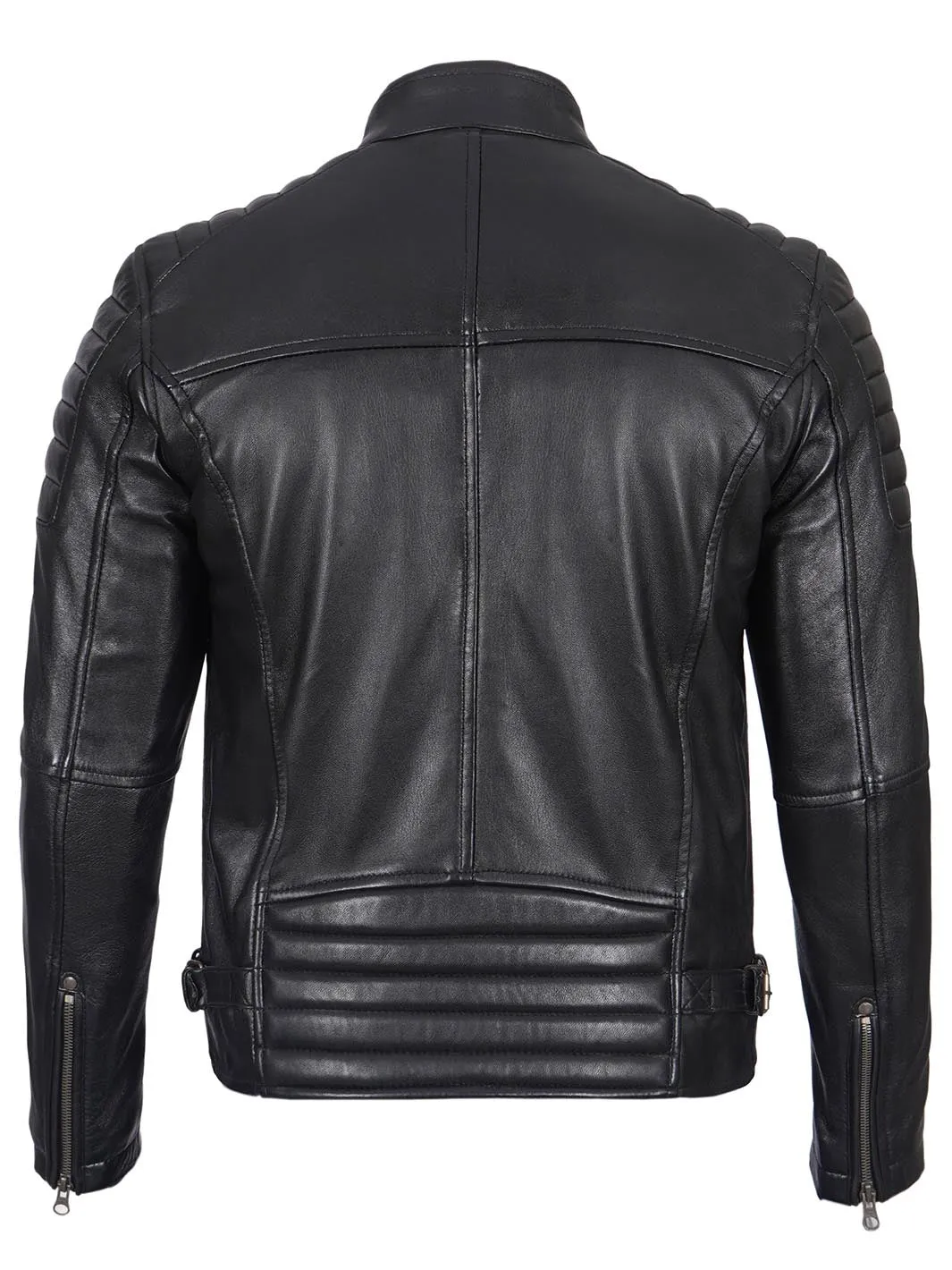 Felix Men's Cafe Racer Black Biker Leather Jacket