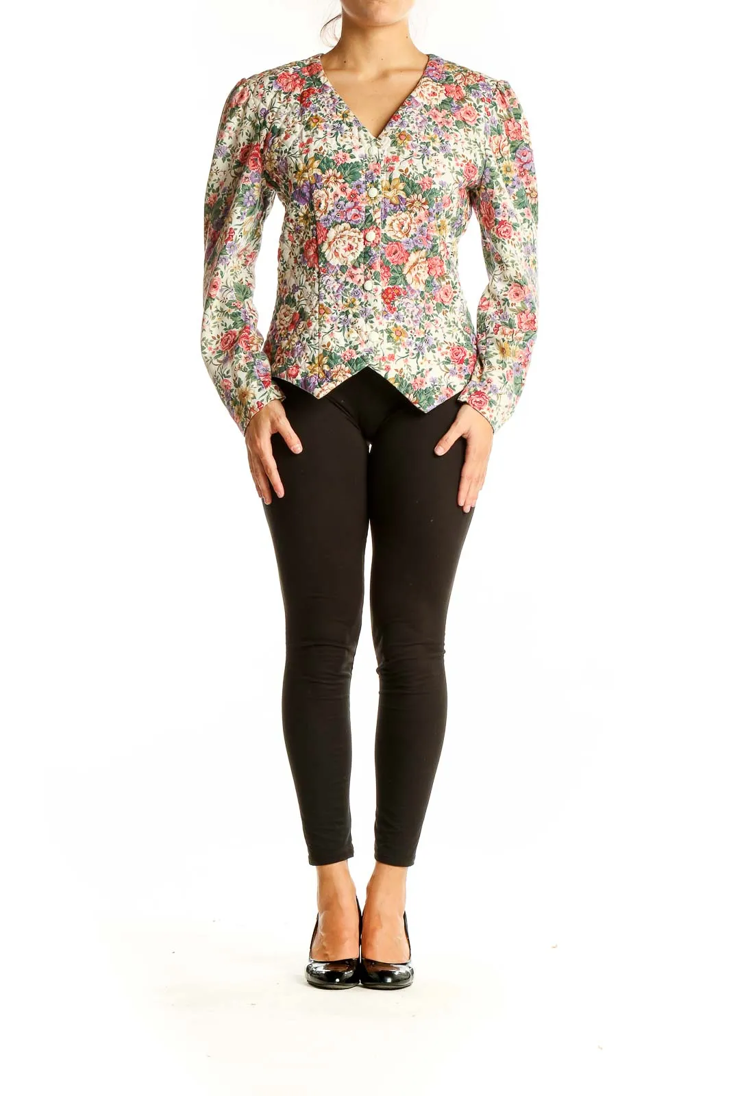 Floral Vintage-Inspired Blazer