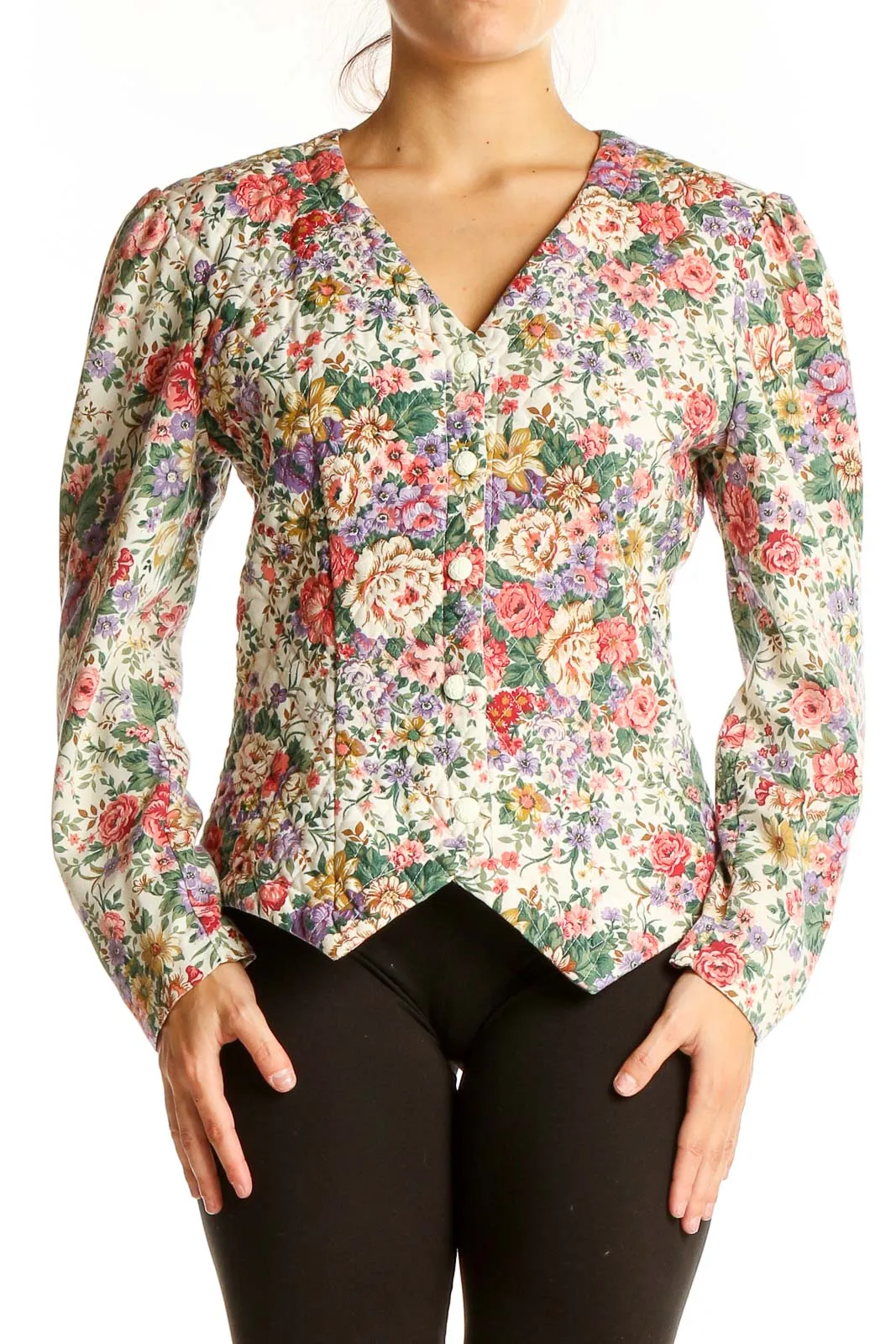 Floral Vintage-Inspired Blazer