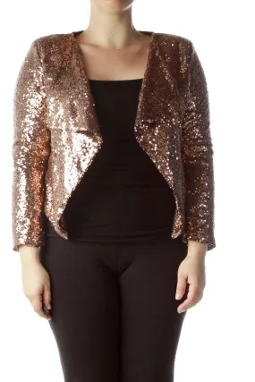 Gold Sequined Waterfall Blazer