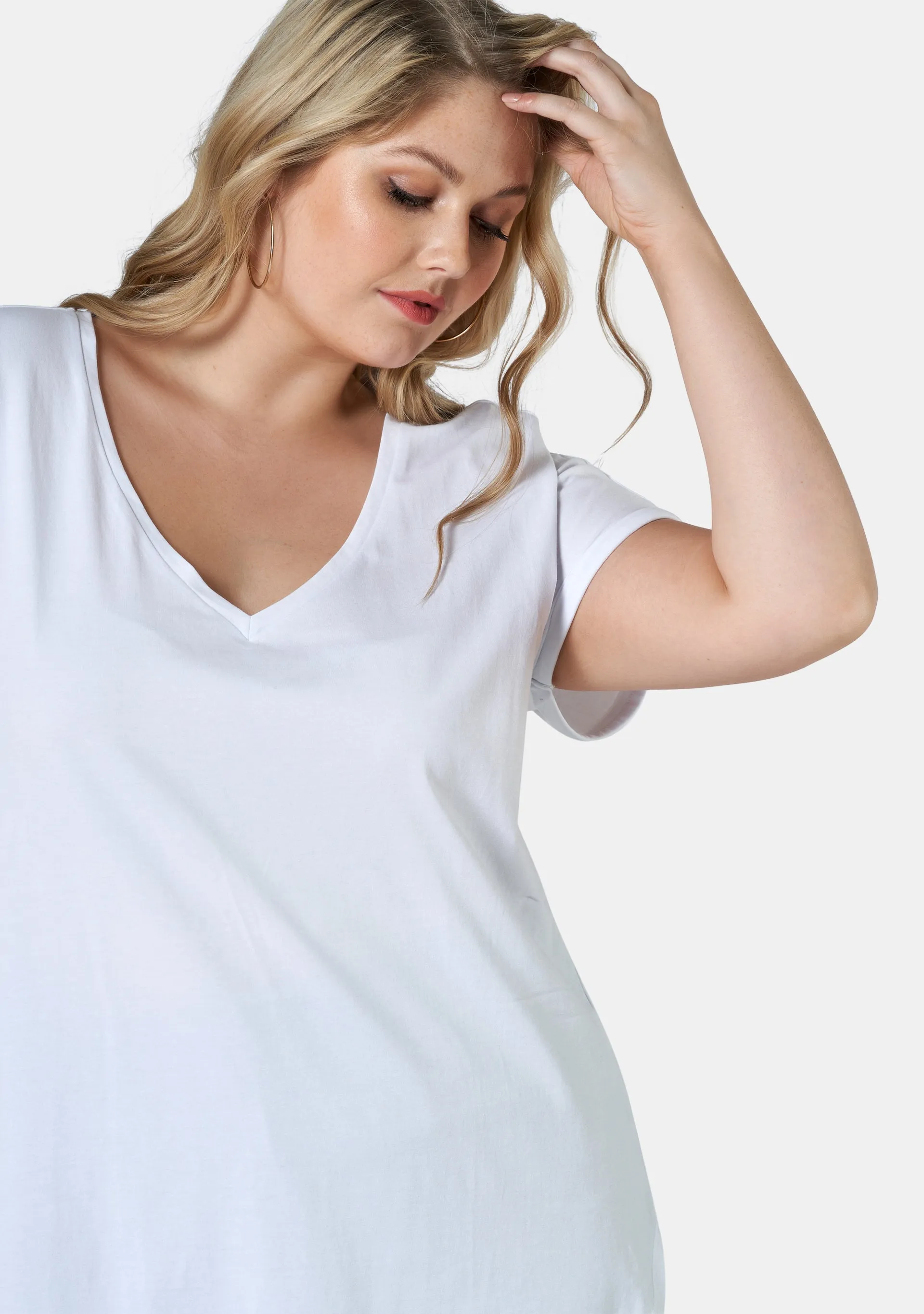 Jacinta Longline V Neck Tee