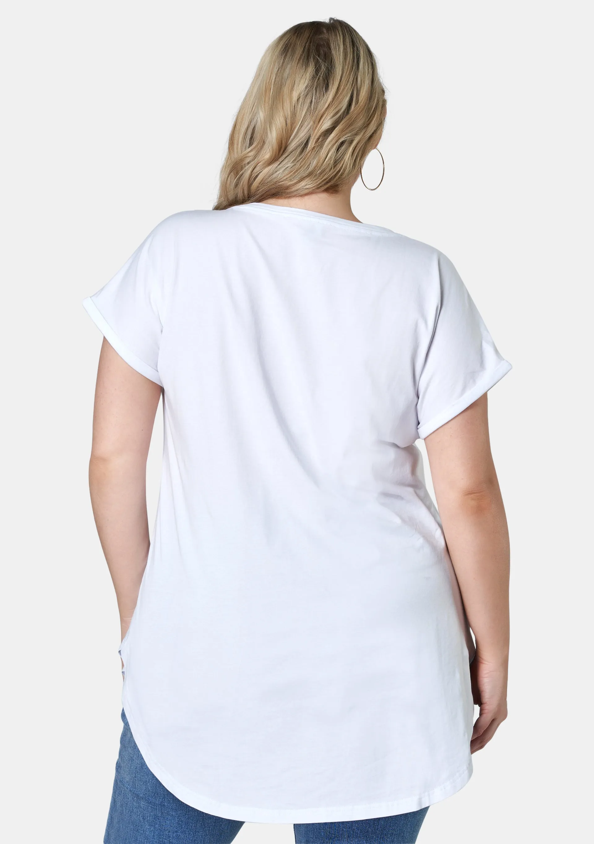 Jacinta Longline V Neck Tee