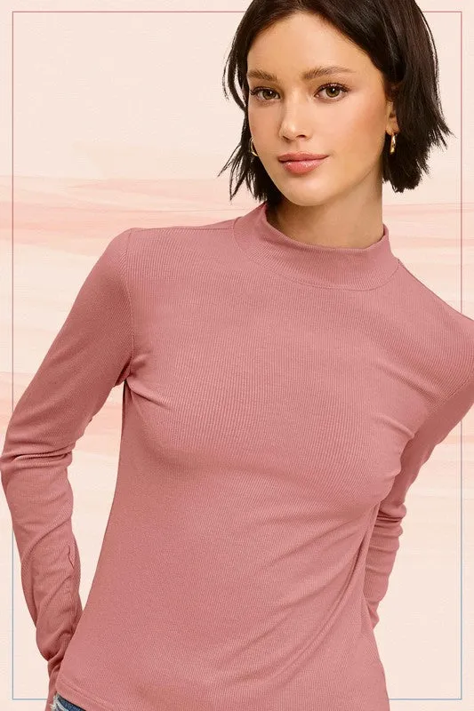 Jillae Ribbed Knit Mock Top