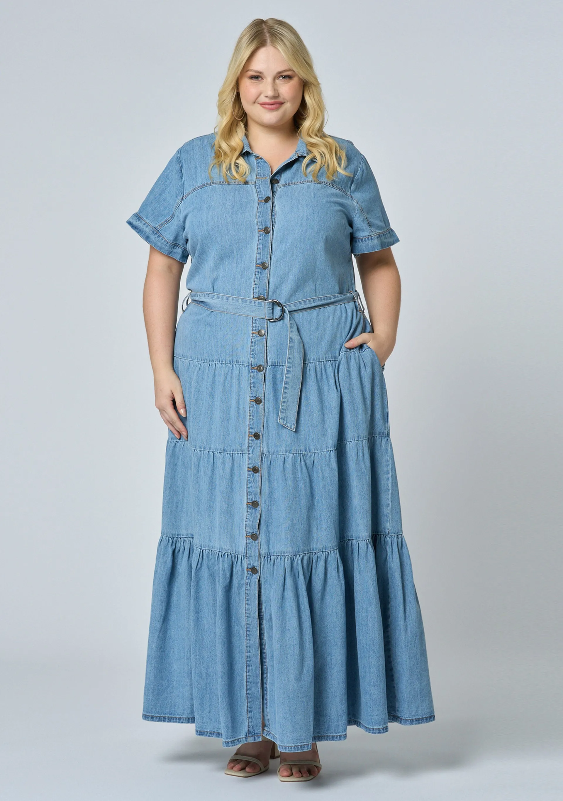 Lena Chambray Maxi Dress