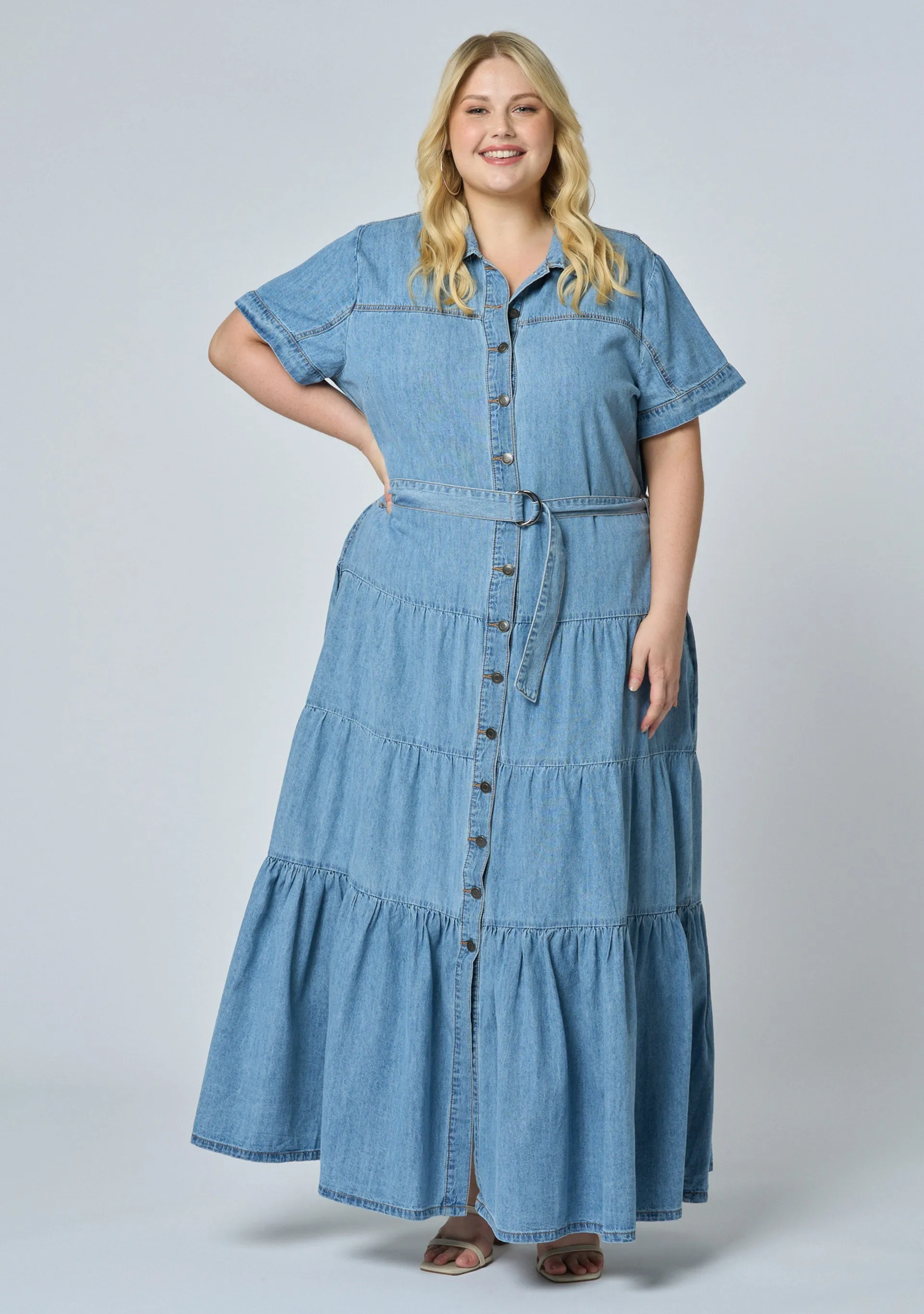 Lena Chambray Maxi Dress