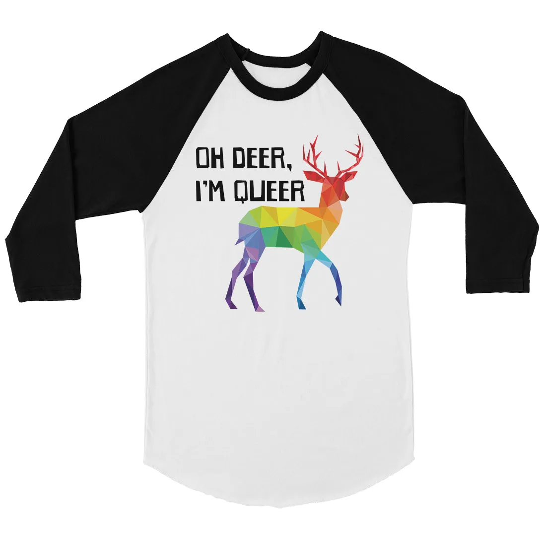 LGBT Deer Queer Rainbow Bkwt Baseball