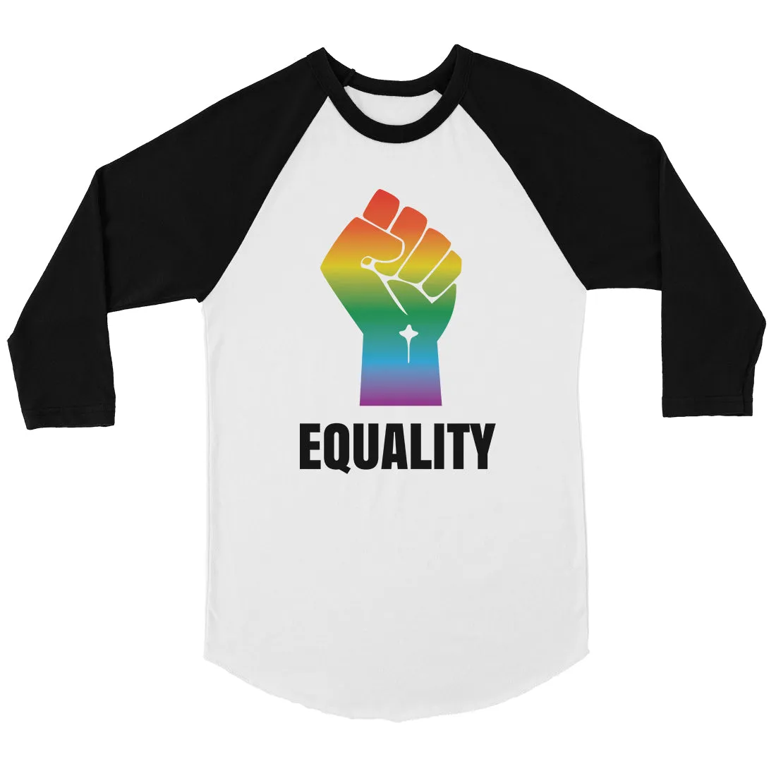 LGBT Equality Rainbow Fist Bkwt Baseball