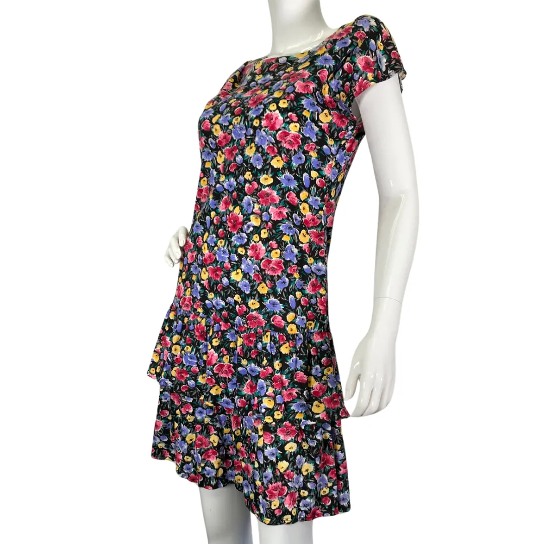 Liberty House Floral Patterned Dress with Ruffle Skirt