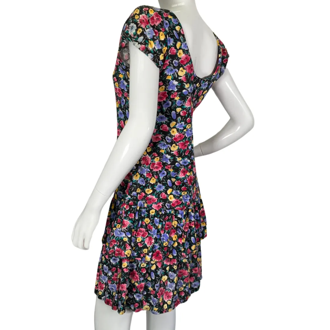 Liberty House Floral Patterned Dress with Ruffle Skirt