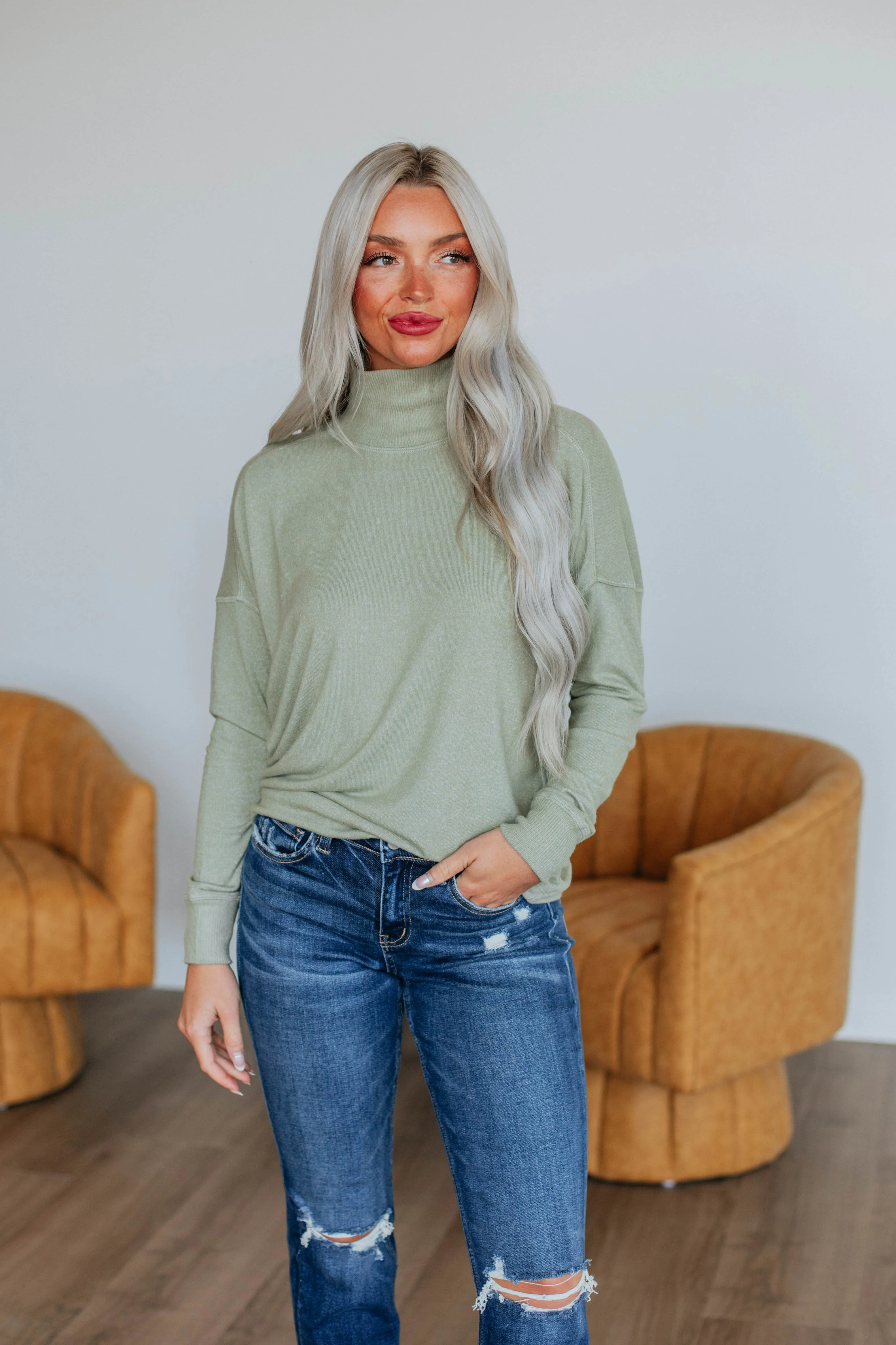 Marceline Long Sleeve Top - Pear