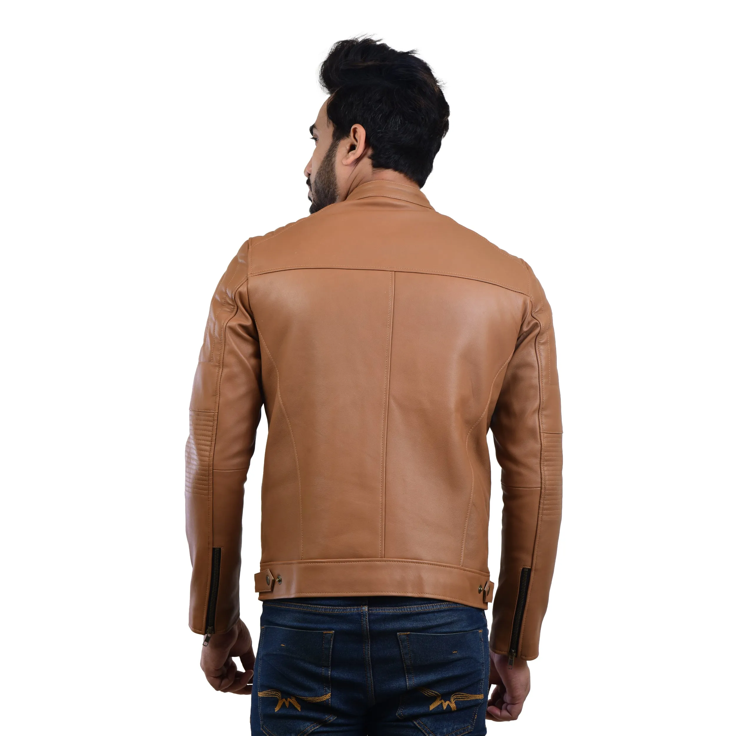 MENS LEATHER JACKET 410138(TAN)