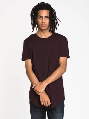 MENS LONGLINE T - PLUM - CLEARANCE