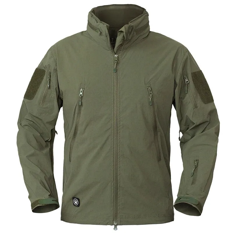 Men's Tactical Waterproof Breathable Bylon Windbreaker