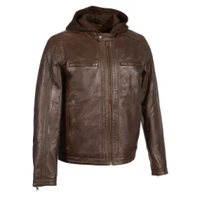 Milwaukee Leather SFM1845 Men's Brown Fashion Casual Leather Jacket