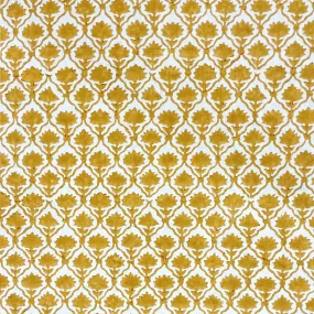 Mustard Kalamkari Organic Cotton Fabric