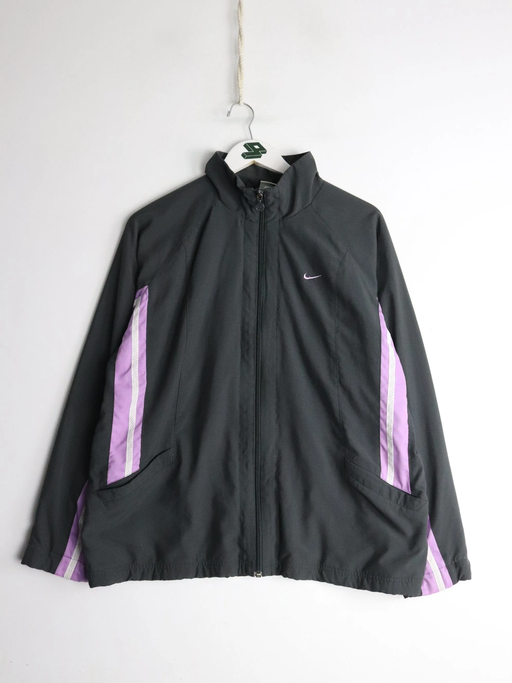 Nike Windbreaker Womens XL Grey Swoosh Jacket