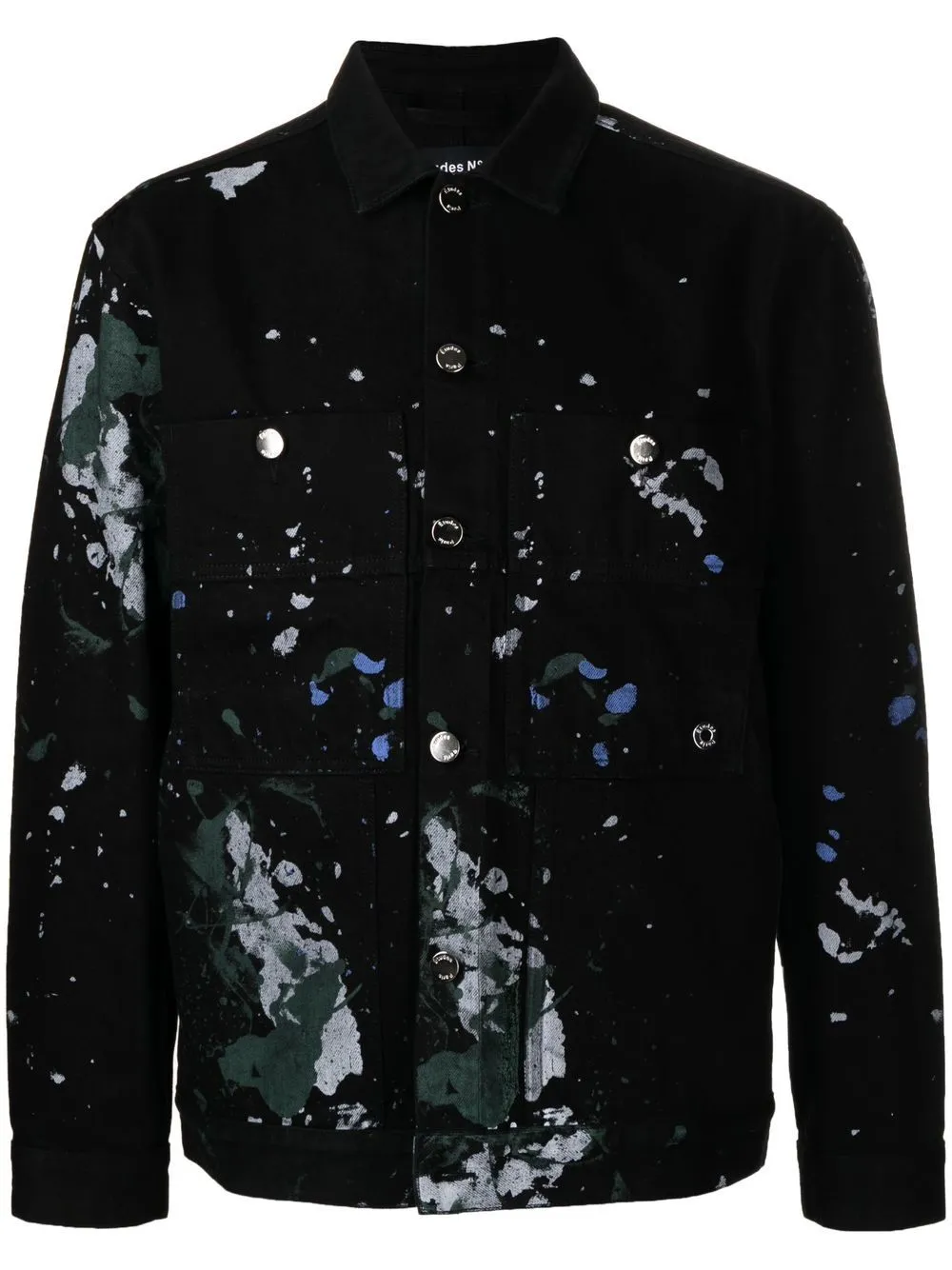 Painterly-Print Buttoned Jacket