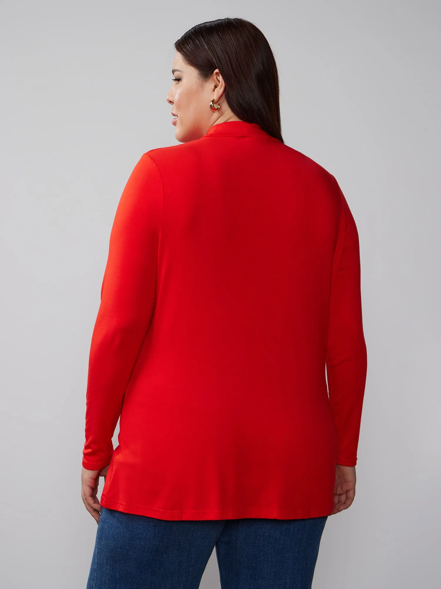 Plus Long Sleeve Mock Neck Top