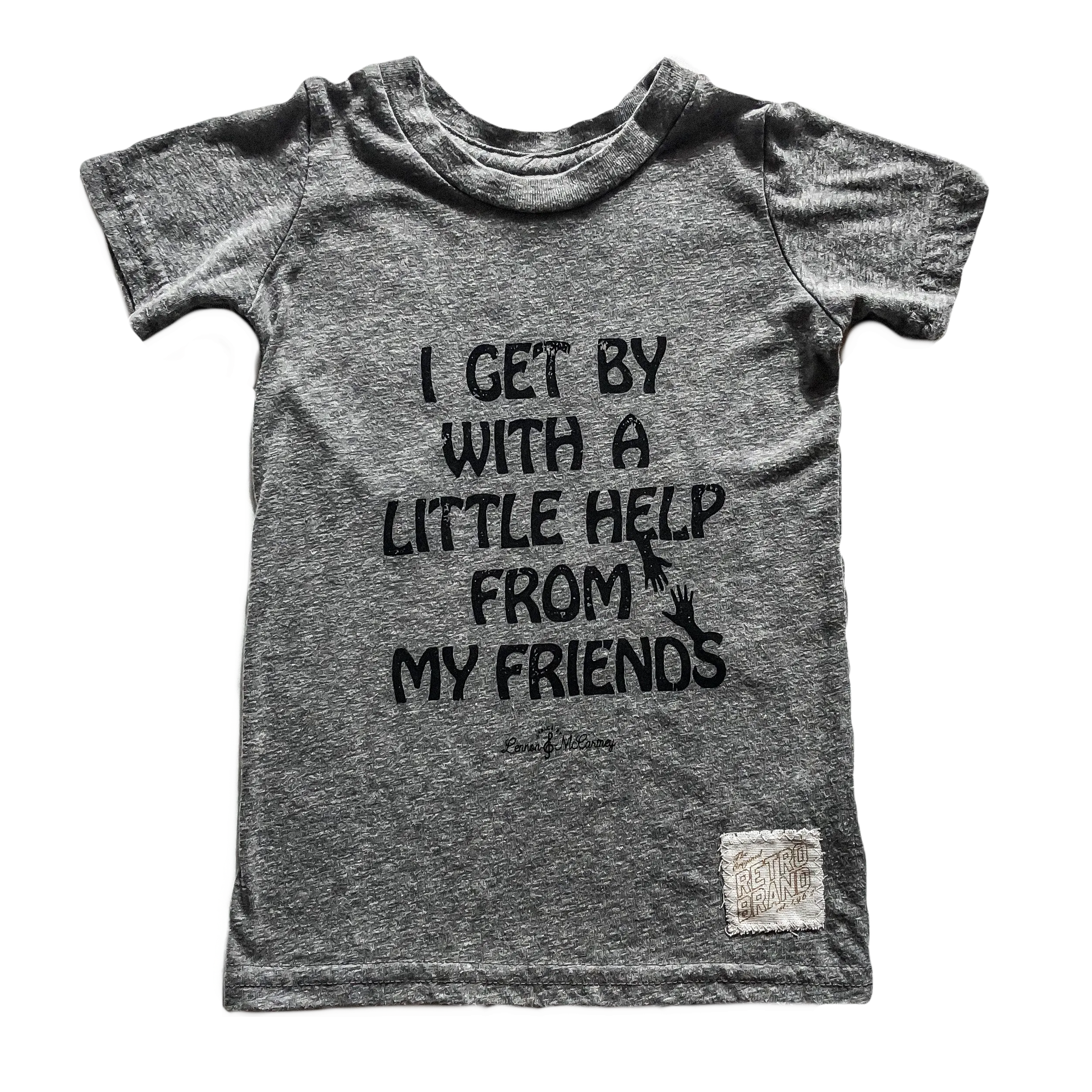 Retro Brand - I Get By With A Little Help From My Friends Tee in Heather Grey