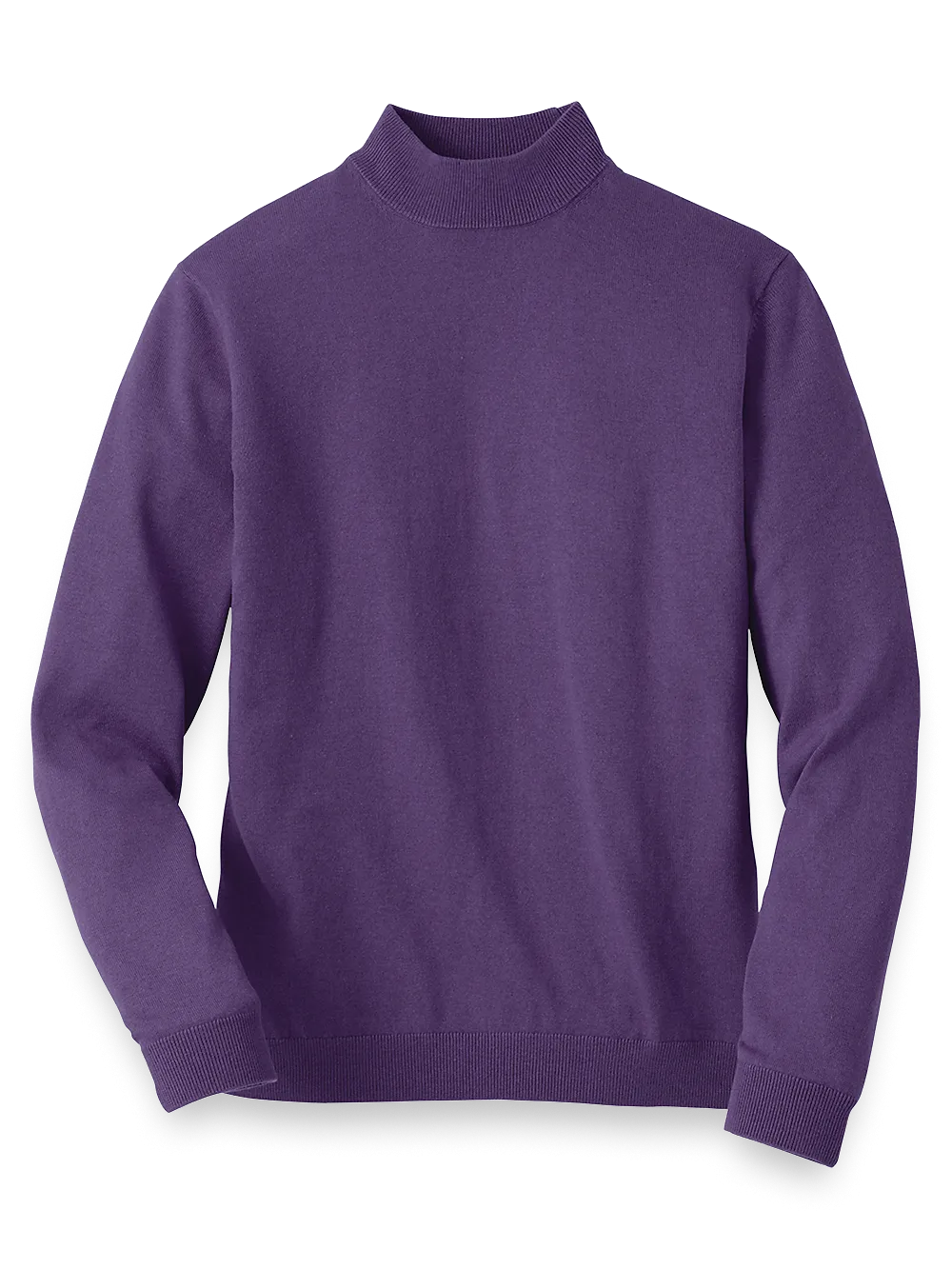 Silk Cotton And Cashmere Mock Neck Sweater - Purple