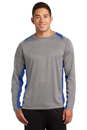 Sport-Tek ST361LS: Long Sleeve Heather Colorblock Contender Tee