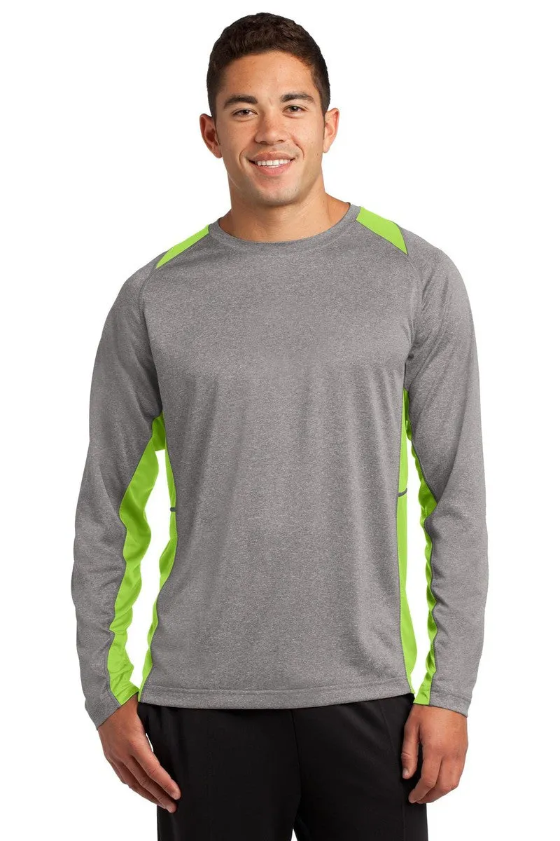 Sport-Tek ST361LS: Long Sleeve Heather Colorblock Contender Tee