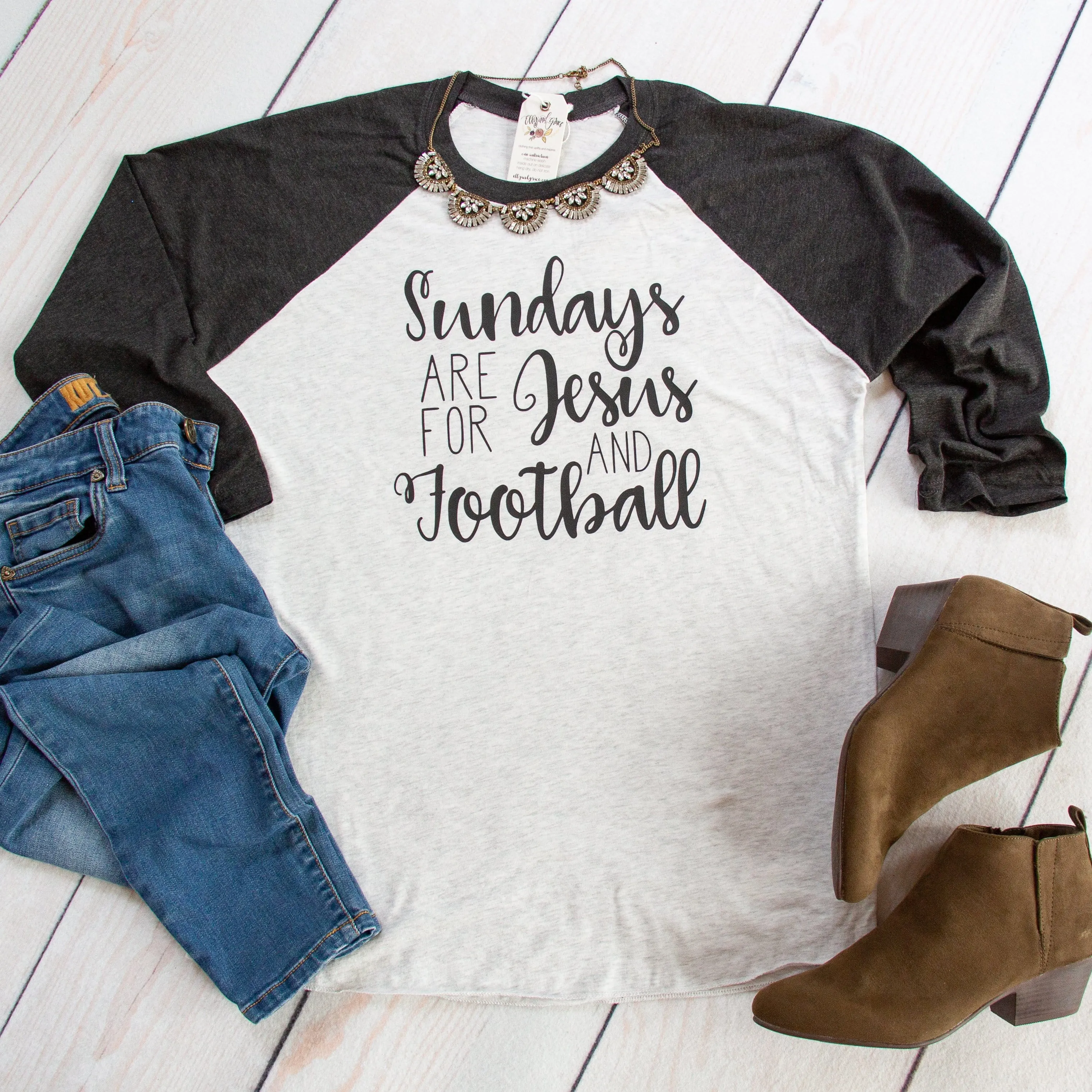 Sundays are for Jesus and Football Raglan