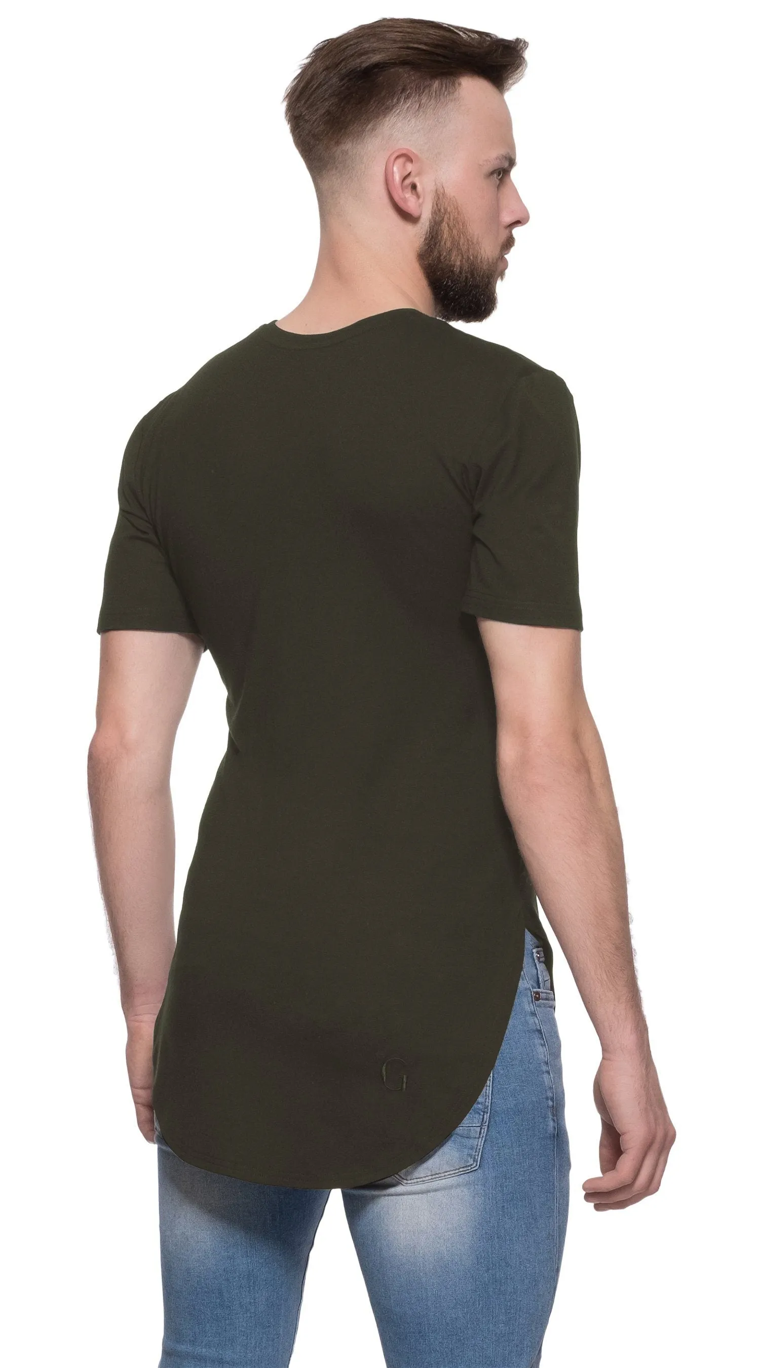 TheG Man Viscose Basic 2/2 Long Tee // khaki