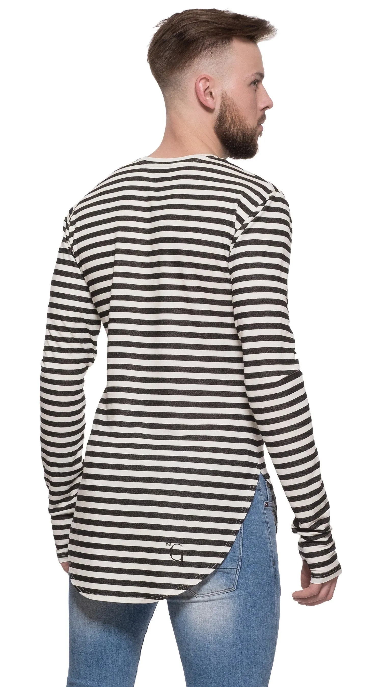 TheG Man Viscose Under Long Tee // striped