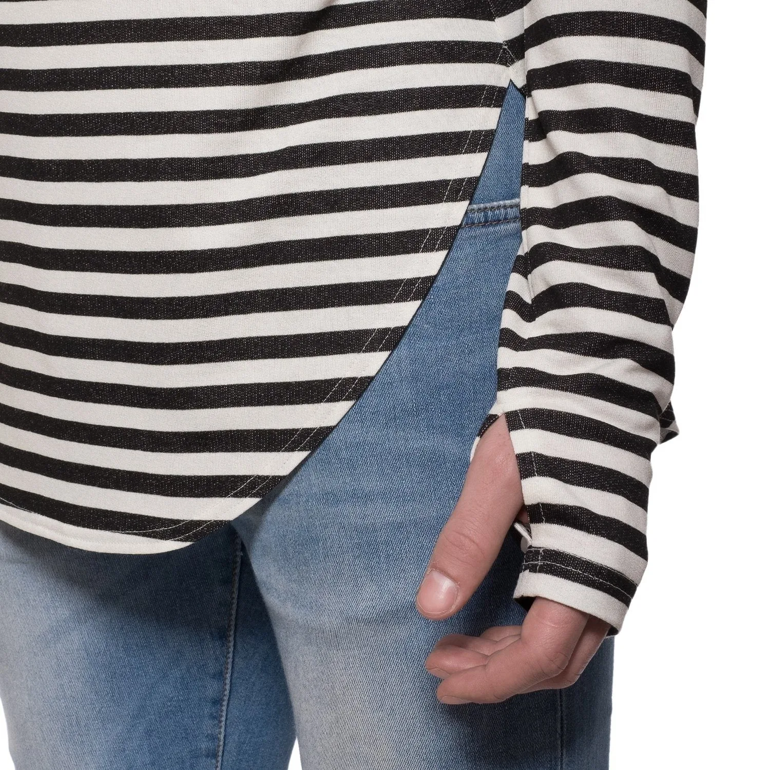 TheG Man Viscose Under Long Tee // striped