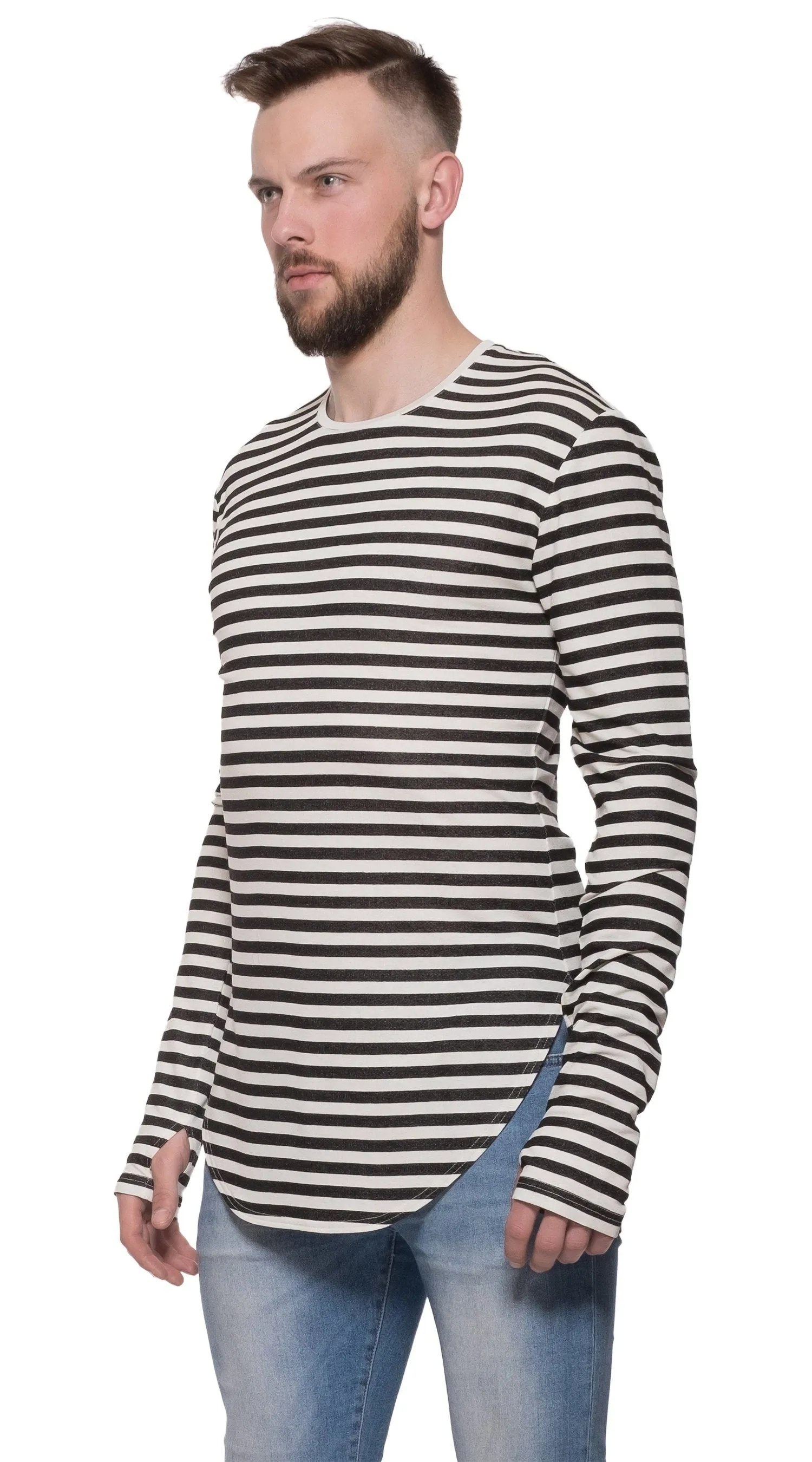 TheG Man Viscose Under Long Tee // striped