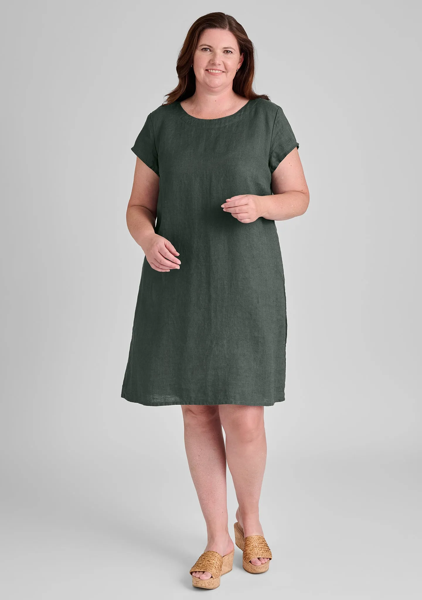 Tuck Back Dress - Linen Shift Dress