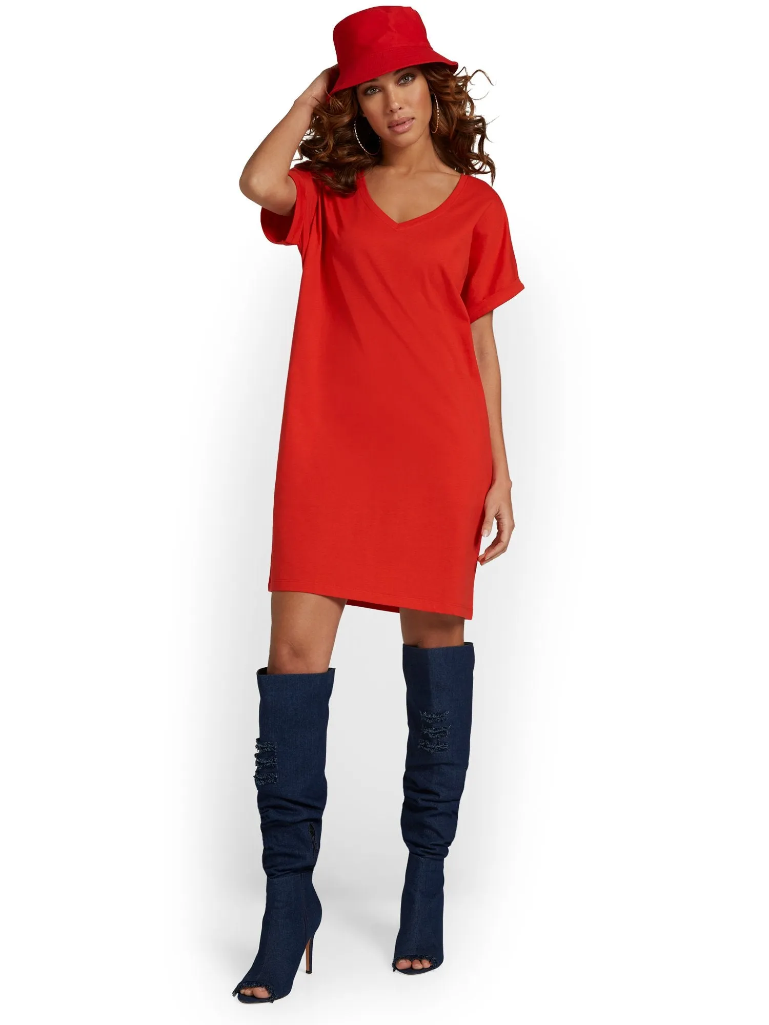 V-Neck Perfect Tee Dress