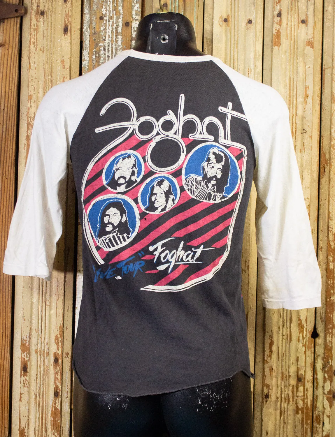 Vintage Blue Oyster Cult & Foghat Parking Lot Raglan Concert T Shirt 80s XS