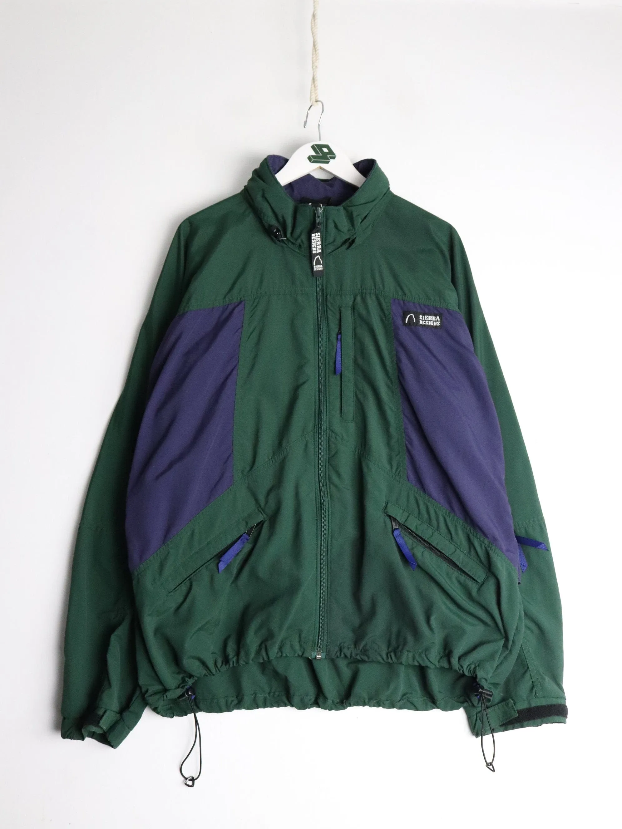 Vintage Sierra Designs Jacket Mens XL Green Outdoors Windbreaker