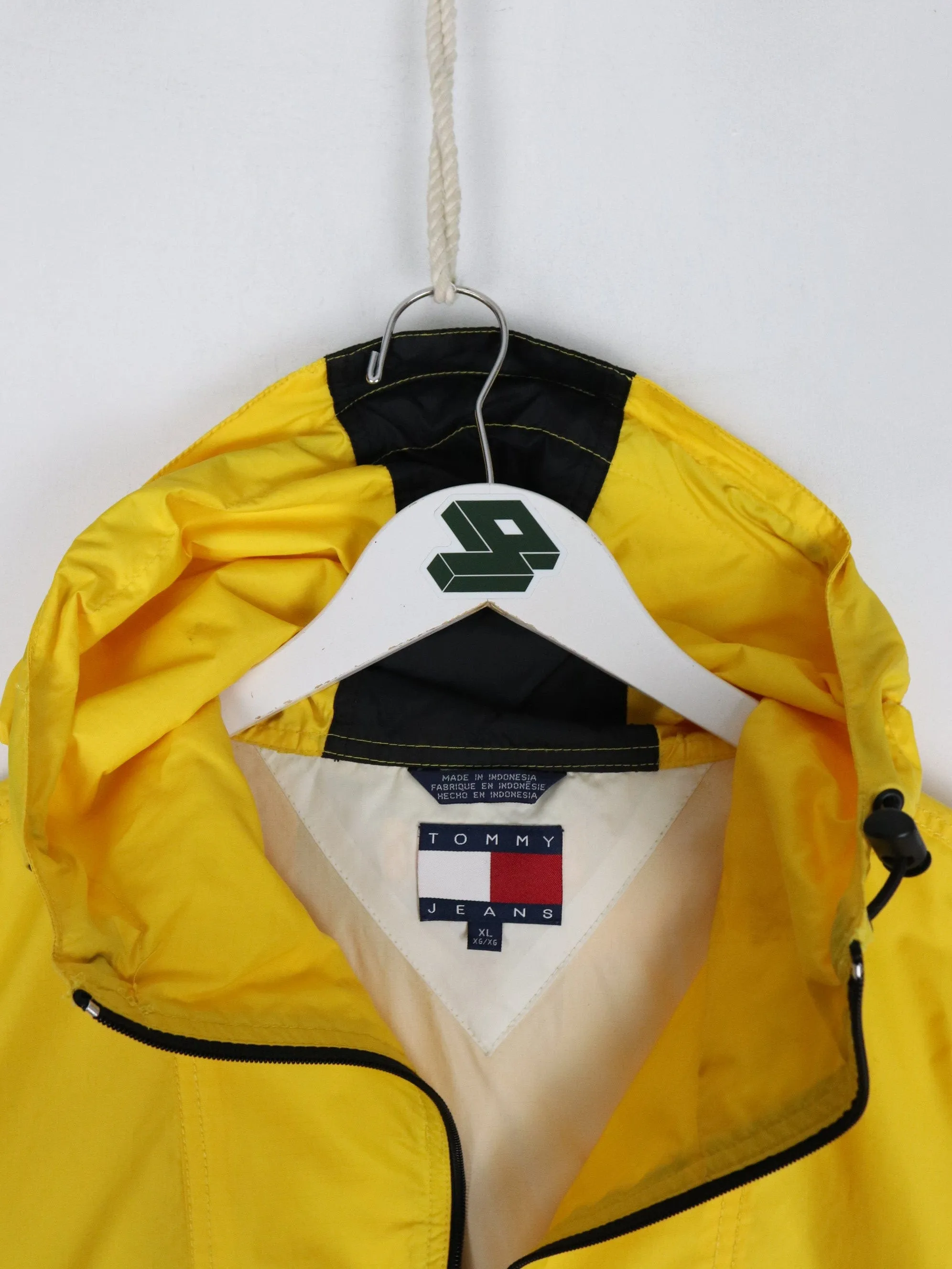 Vintage Tommy Hilfiger Windbreaker Mens XL Yellow Anorak