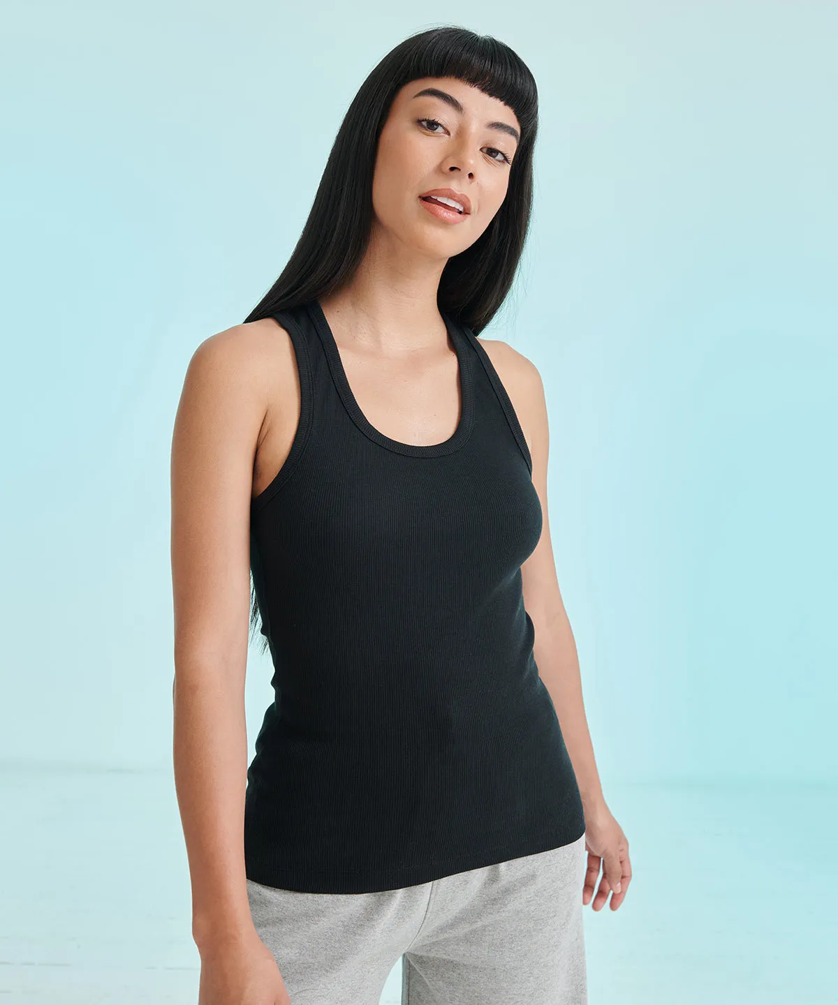 White - Stretch racerback tank