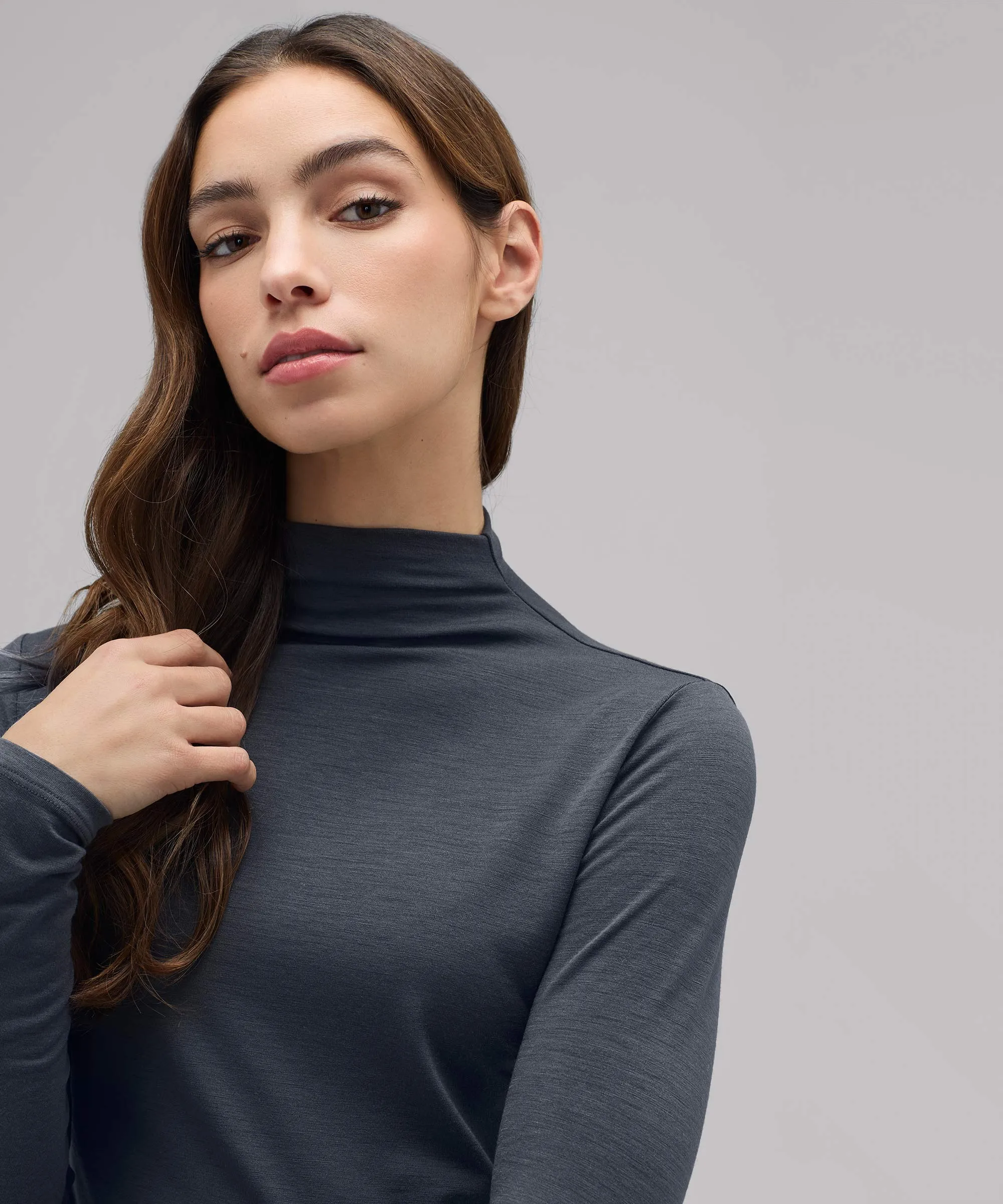 Women's Merino Mock Neck Top